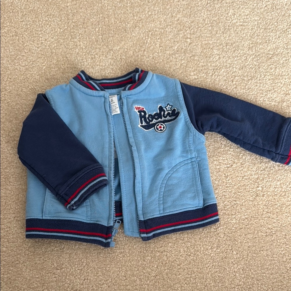 Carters size 6 baseball Kids Blue and Navy Jacket